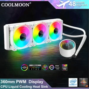 Buy COOLMOON 360mm ARGB Liquid CPU Cooler with Display in UK, London