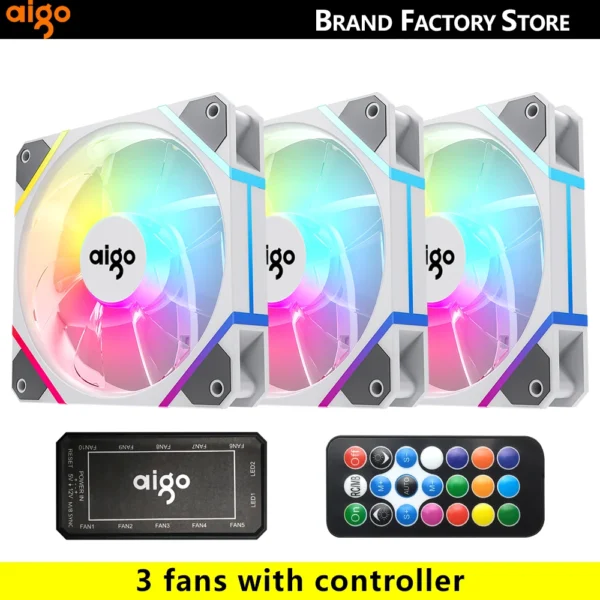 Aigo AM12 120mm RGB PC Fan Kit with Controller - Image 10