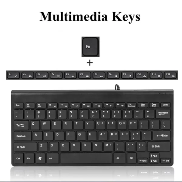 Wired Keyboard & Mouse Combo Slim 78-Key for PC & Tablet - Image 3