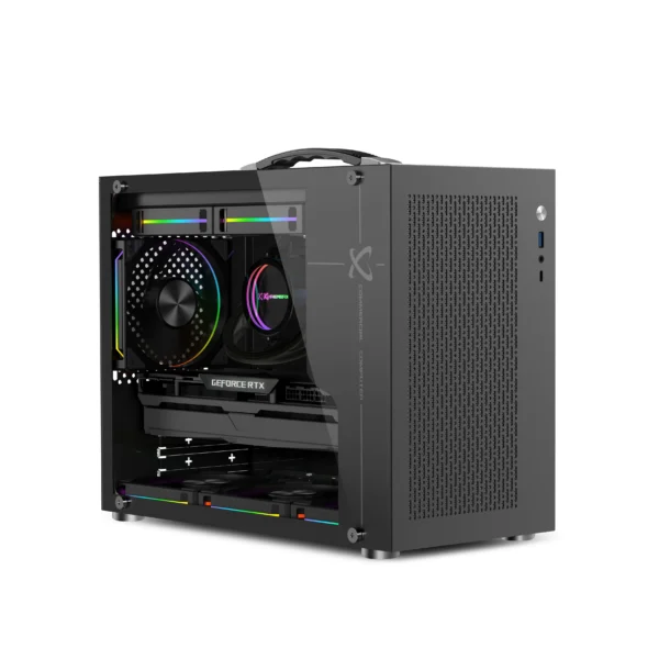 X-Gamerx X100 Pro M-ATX Portable PC Case – Transparent - Image 3