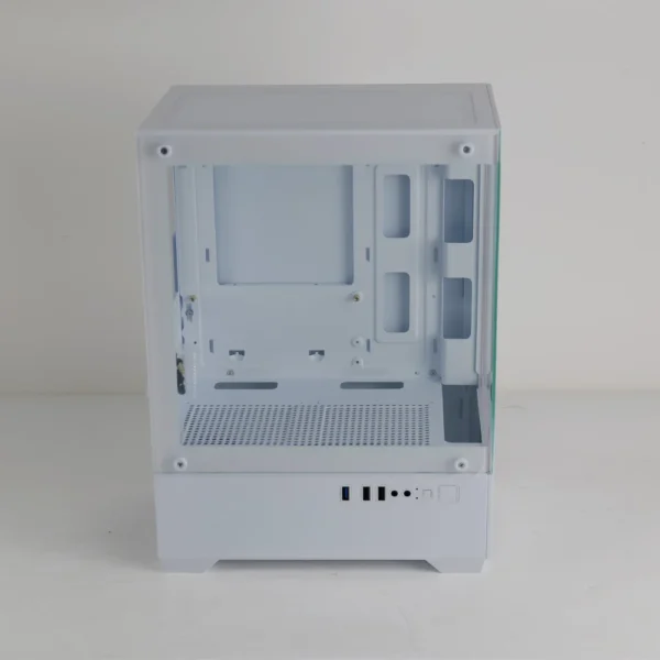 MANMU MicroATX/ITX Mid Tower Gaming PC Case – Black/White - Image 3