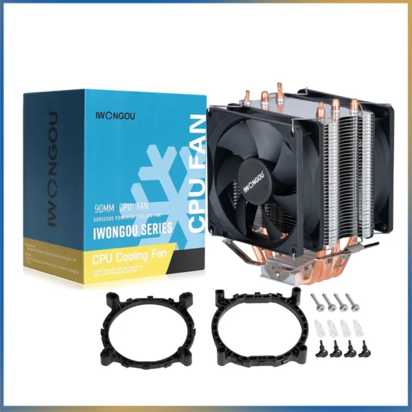 IWONGOU RGB CPU Cooler 4 Heatpipes 90mm Silent Fan - Image 9