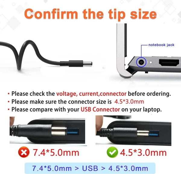 65W Dell OptiPlex Micro PC Power Adapter Charger - Image 3