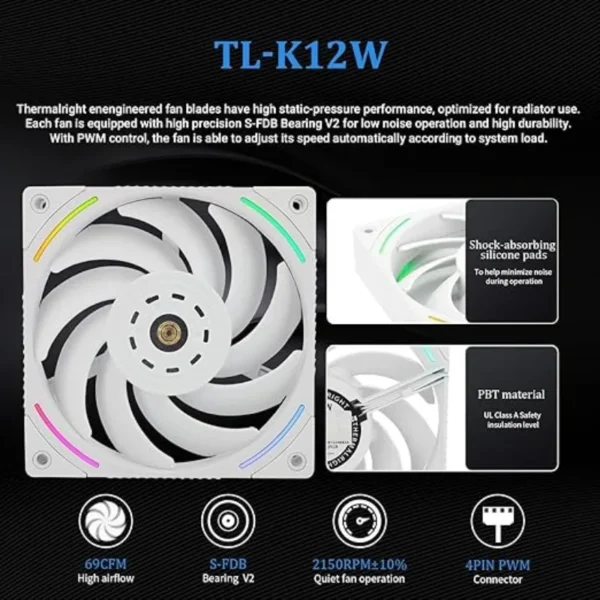 Thermalright Hyper Vision 360 ARGB White CPU Cooler - Image 5