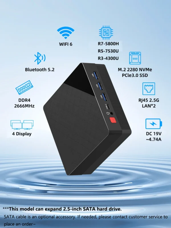 ZXIPC Mini PC Ryzen 7 WiFi6 16GB 512GB SSD - Image 2
