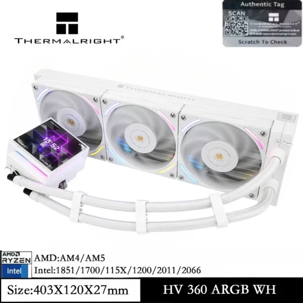 Thermalright Hyper Vision 360 ARGB White CPU Cooler - Image 7