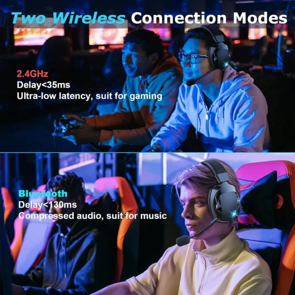 Acinaci Wireless Gaming Headset with ANC & Detachable Mic - Image 3