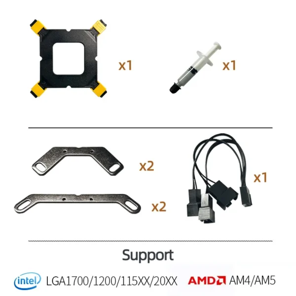 Teucer AF-360 RGB 360mm CPU Liquid Water Cooler - Image 5